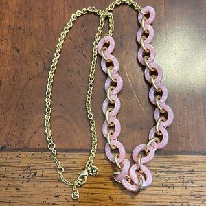 Talbots Two-Tone Links Necklace Pink and Gold